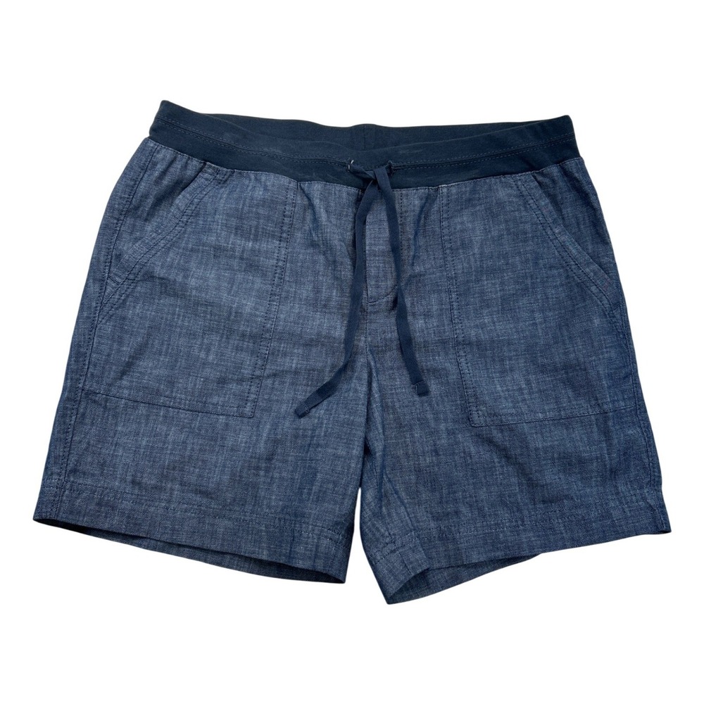 Talbots Shorts Womens 6P Blue Chambray Cotton Drawstring Pull On‎ Casual Petite